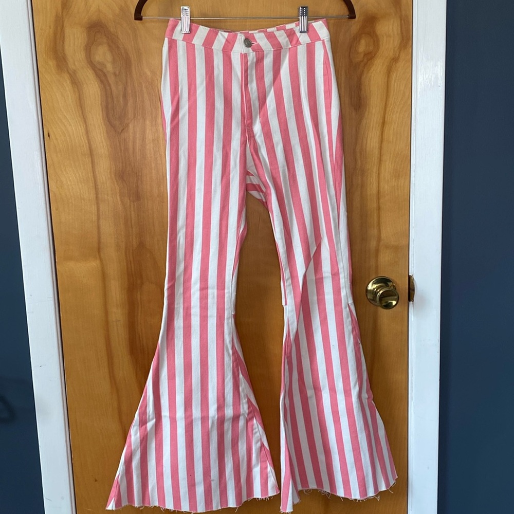 Peach Love striped bell bottoms